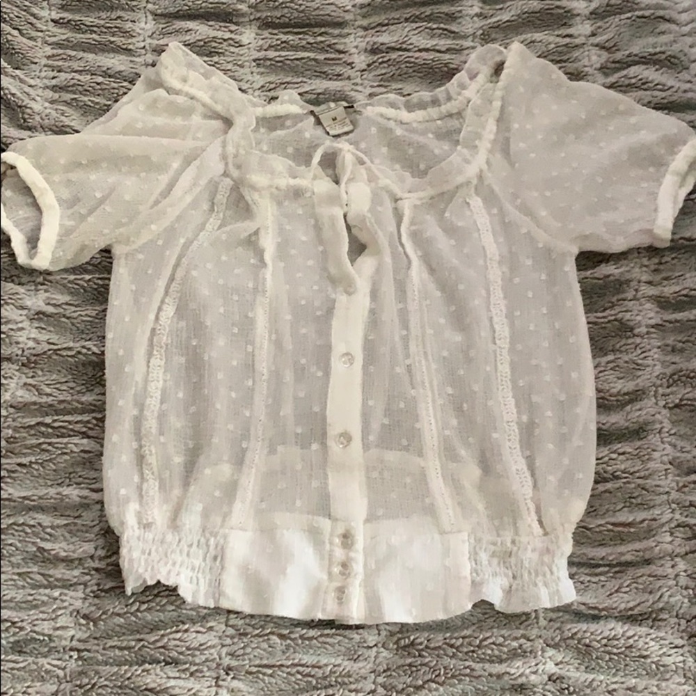 Sheer short sleeve shirt